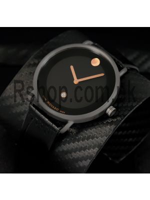 Movado Museum Black Dial Black Leather Watch Price in Pakistan