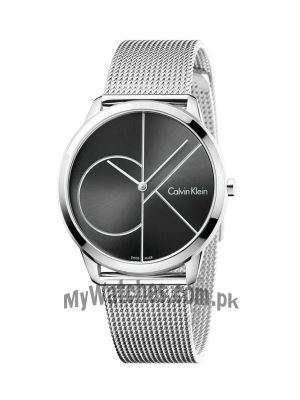 Calvin Klein Minimal Stainless Steel Strap Black Dial Watch Price in Pakistan