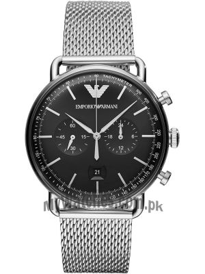 Emporio Armani Men's AR11104 Aviator Black Dial Watch Price in Pakistan