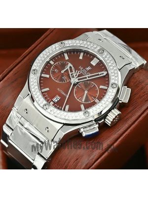 Hublot Classic Fusion Chronograph Brown Dial Diamonds Watch Price in Pakistan