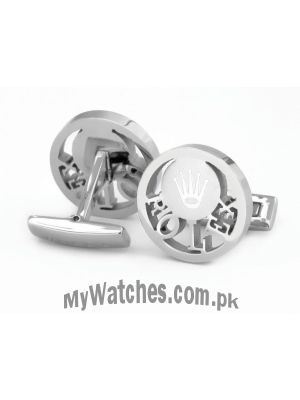 Rolex Silver Mens Cufflinks