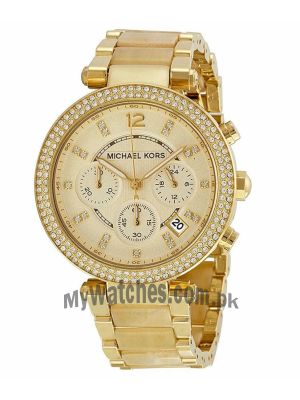 Michael Kors Parker Champagne Dial Gold Tone Chronograph Women's Watch Price in Pakistan