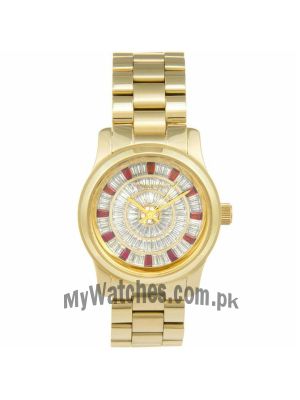 Michael Kors Runway Red Glitz Gold Tone Watch Price in Pakistan
