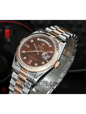 Oyster Perpetual Day-Date Two Tone Brown Dial Watch Price in Pakistan
