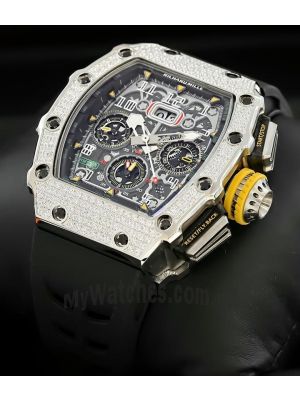 Richard Mille Rm11-03 Big Date Flyback Chronograph Diamond Skeleton Watch Price in Pakistan