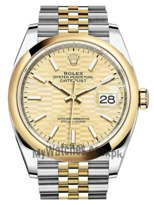 Rolex Datejust 36 Fluted Motif Gold Dial 2021 Watch  (2021) Price in Pakistan