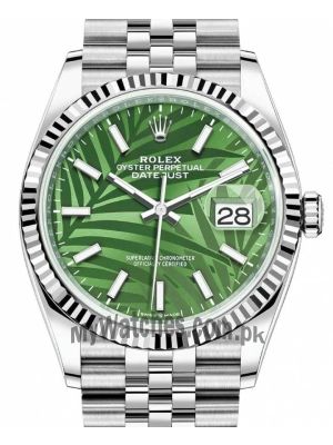Rolex Datejust 36 Green Palm Motif Dial 2021 Watch  (2021) Price in Pakistan