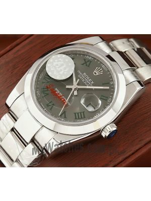 Rolex Datejust Grey Dial with Green Roman Numeral Markers Men's Watch Price in Pakistan