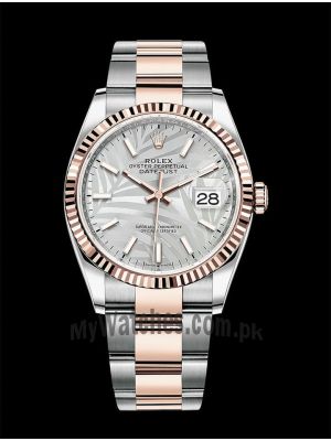 Rolex Datejust Silver Palm Motif Dial Watch-Newest Model  (2022) Price in Pakistan