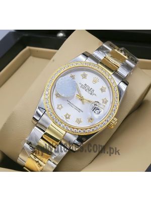 Rolex Datejust Steel and Gold Diamond Star Dial Swiss Watch Price in Pakistan