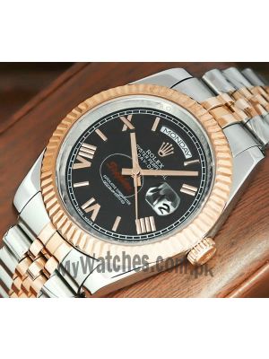 Rolex Day-Date Black Roman Dial Two Tone Watch 2021 Price in Pakistan