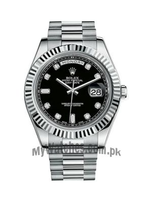 Rolex Day Date II Black Dial Swiss Watch Price in Pakistan