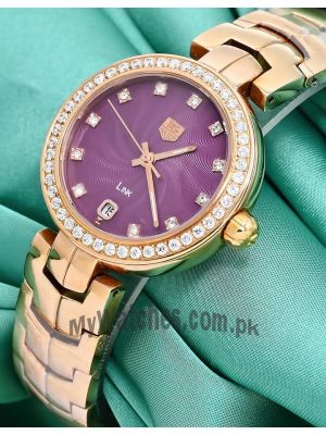 Tag Heuer Women's Link Diamond bezel Rose-Tone Watch Price in Pakistan