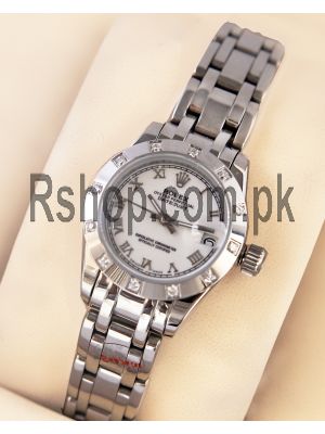 Rolex Oyster Perpetual Datejust Ladies Diamond Silver Chain Watch Price in Pakistan
