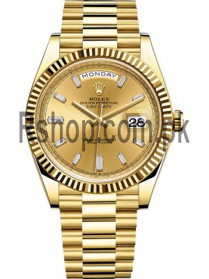 Rolex Day Date Gold Champagne Diamond Dial Watch Price in Pakistan