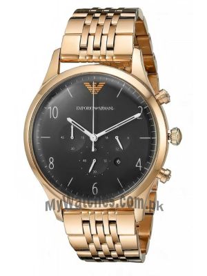 Emporio Armani Men's RoseGold Black Dial Watch Price in Pakistan