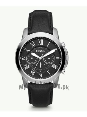 Fossil Grant Chronograph Black Leather Watch FS4812  (Same as Original) Price in Pakistan