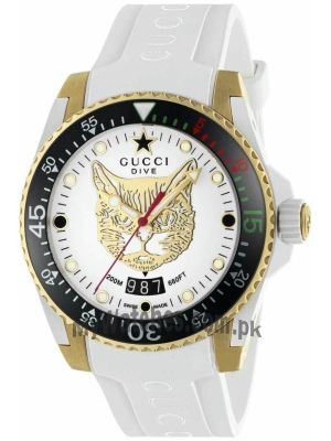 Gucci Dive White Dial 40mm Rubber Strap Men's Watch Price in Pakistan