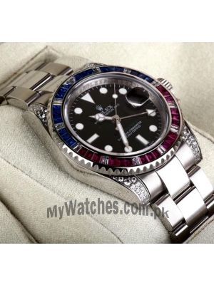 Rolex GMT Master II Sapphire Ruby Bezel Diamond Watch Price in Pakistan