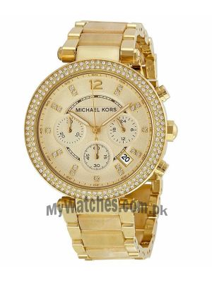 Michael Kors Parker Champagne Dial Gold Tone Chronograph Women's Watch Price in Pakistan