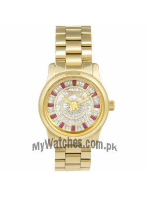 Michael Kors Runway Red Glitz Gold Tone Watch Price in Pakistan