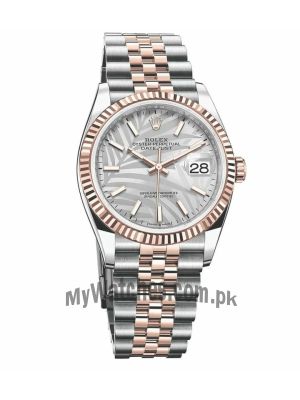Rolex Datejust Silver Palm Motif Dial Watch-Newest Model  (2022) Price in Pakistan
