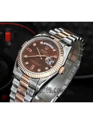Oyster Perpetual Day-Date Two Tone Brown Dial Watch Price in Pakistan