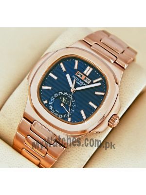Patek Philippe Rose Gold Nautilus Blue Dial Watch Price in Pakistan