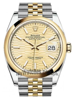 Rolex Datejust 36 Fluted Motif Gold Dial 2021 Watch  (2021) Price in Pakistan