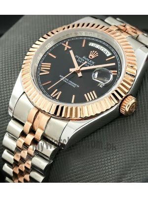 Rolex Day-Date Black Roman Dial Two Tone Watch Price in Pakistan