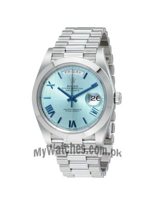 Rolex Day-Date Ice Blue Dial Platinum Mens Watch Price in Pakistan
