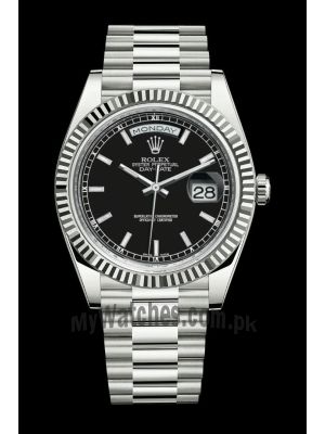 Rolex Day Date 36 White Gold Black Index Dial Watch Price in Pakistan