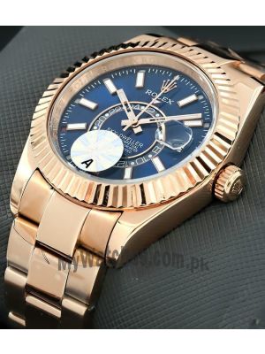 Rolex Sky Dweller Blue Dial  Everose Gold Men's Watch Price in Pakistan